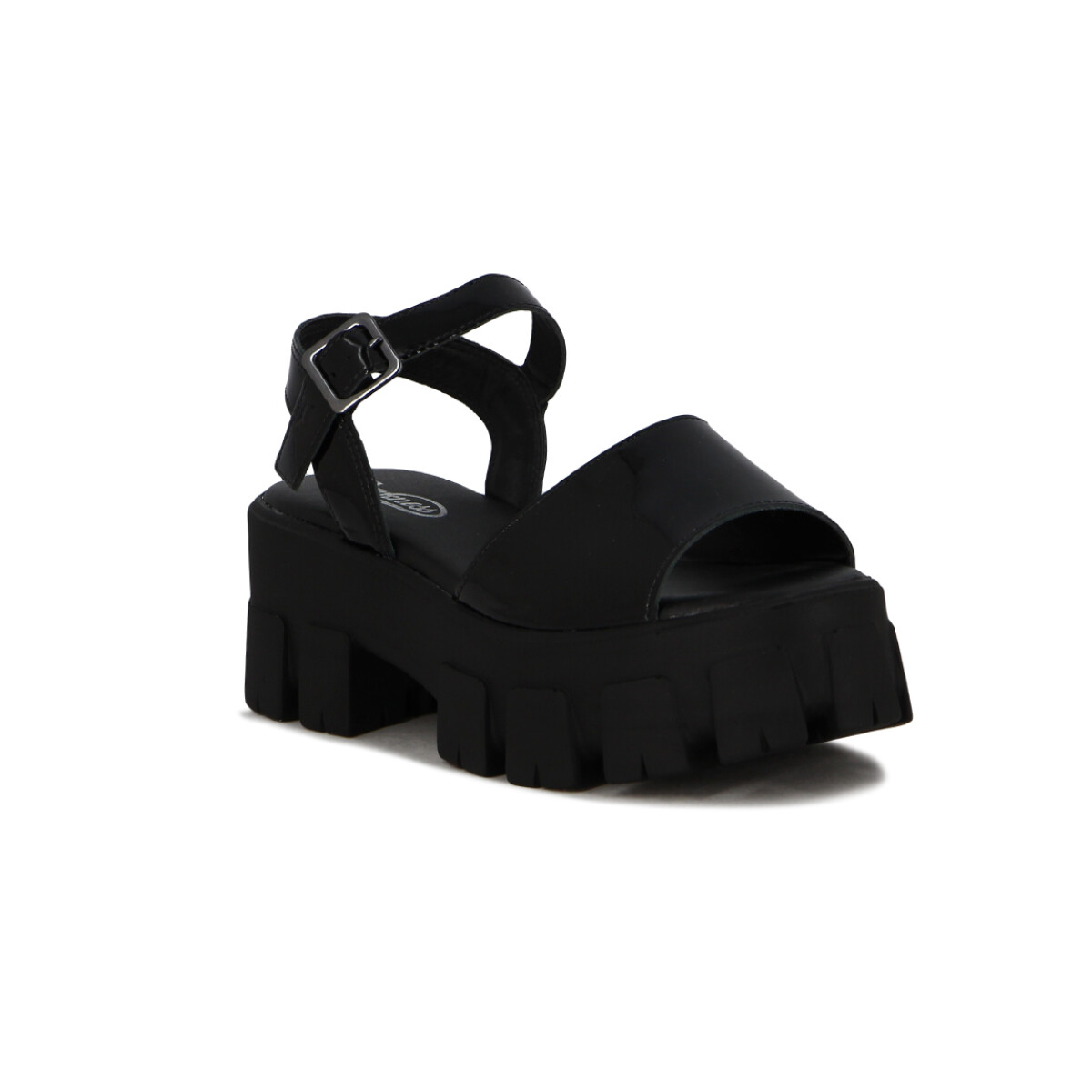 Sandalias Mujer Darkness Charol Con Plataforma - Negro-charol 