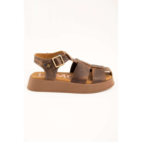 Sandalia Cangrejera Con Plataforma Chocolate