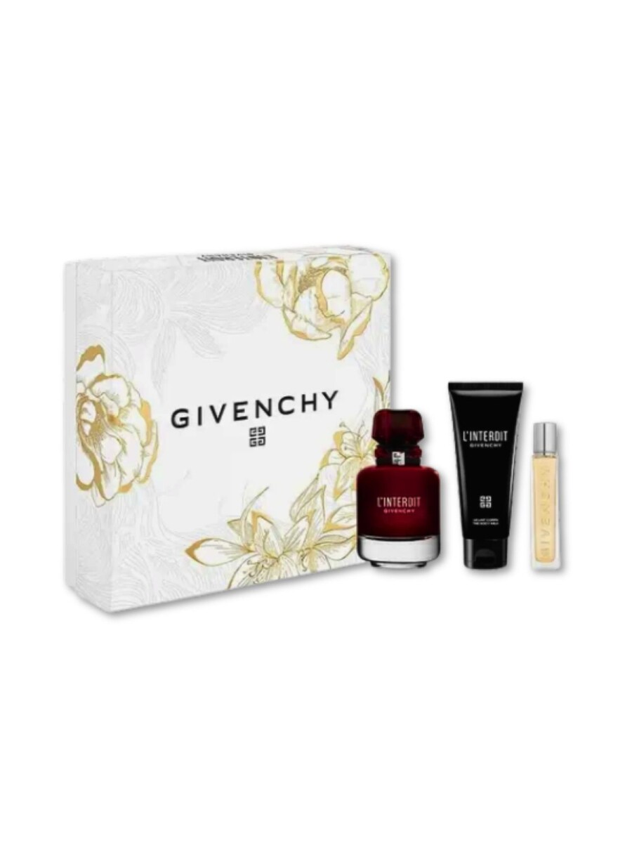 Cofre Givenchy L'interdit Rouge Edp 80ml + locion corporal 75ml + Edp 12ml 