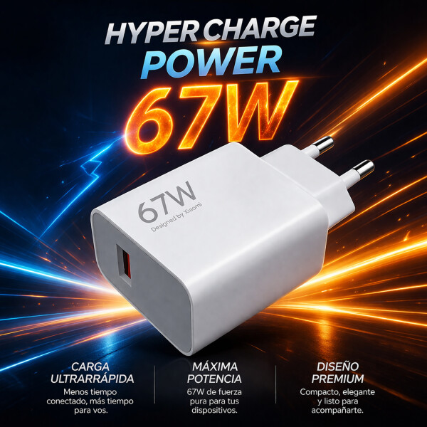 Cargador Xiaomi 67w Turbo Carga Rápida Usb-a CARGADOR XIAOMI 67W