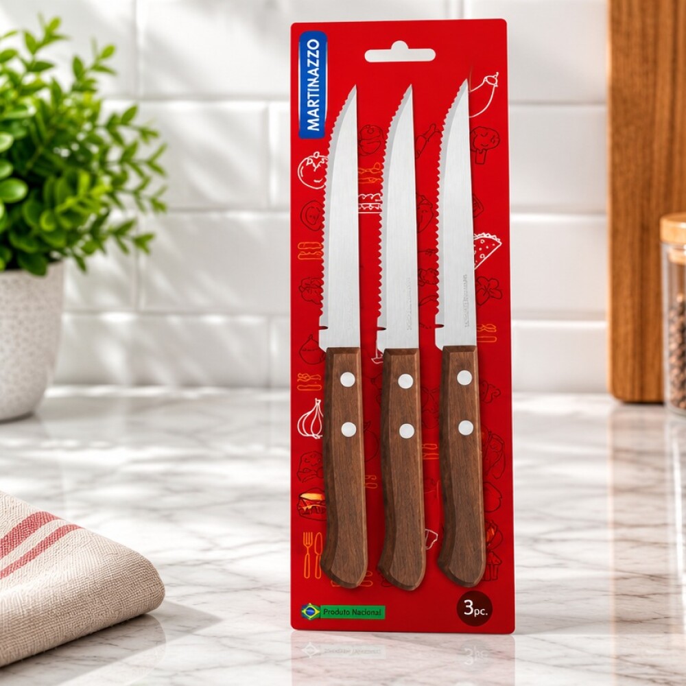 Universal Set 3 cuchillos mango madera 30335 Universal Set 3 cuchillos mango madera 30335