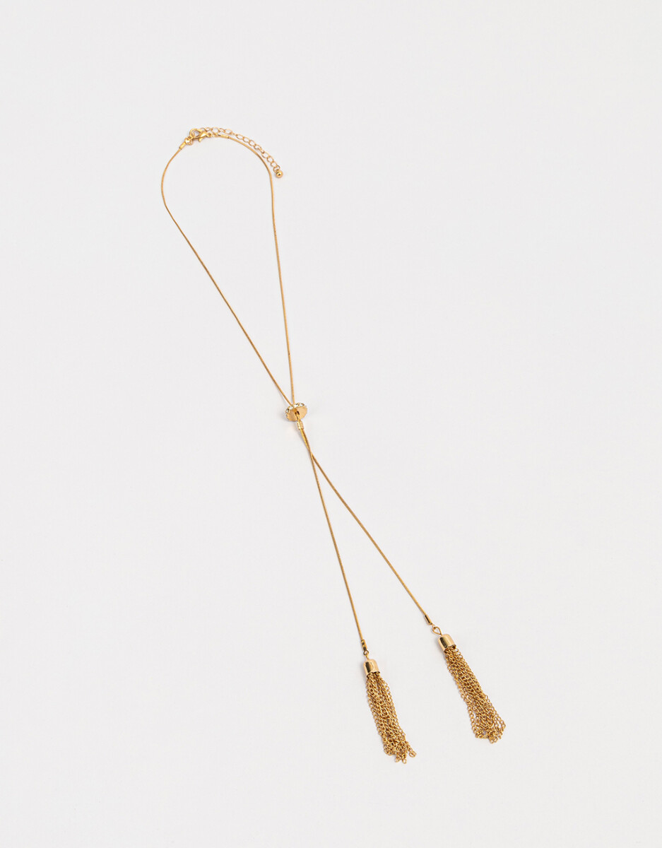 Collar Largo Con Strass 