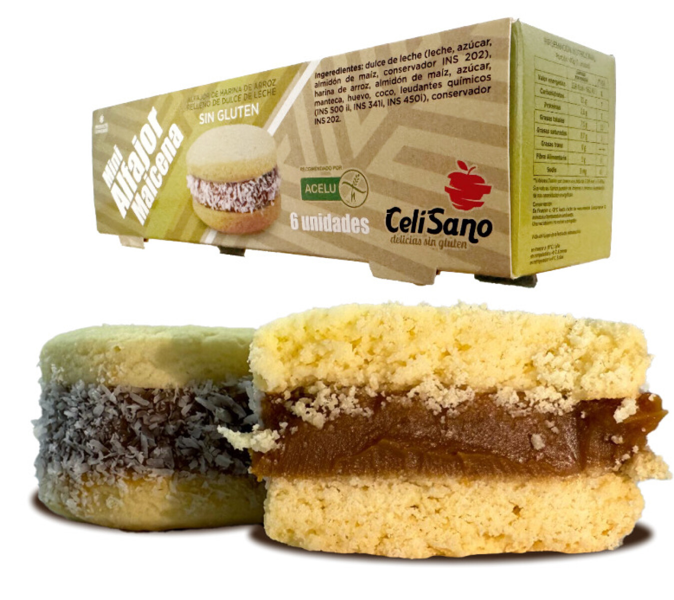 Mini alfajor de maicena x6 