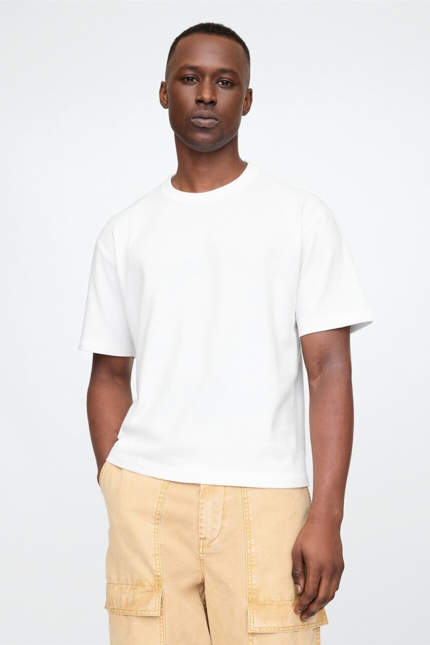 Remera Cropped Hombre Optic White