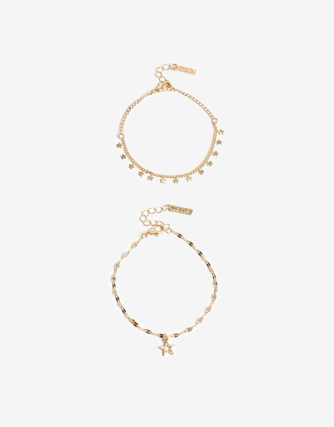 Pulseras Flexibles Sets Metal Set De Pulseras Flexibles Estrellas - Dorado