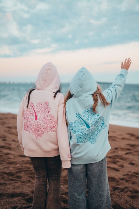 Hoodie Orilla Bordado / Celeste U