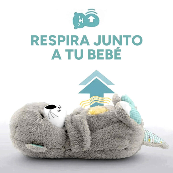 Peluche Nutria Bebé Respira Y Relaja Dormir Niño Tendencia Color Variante Gris