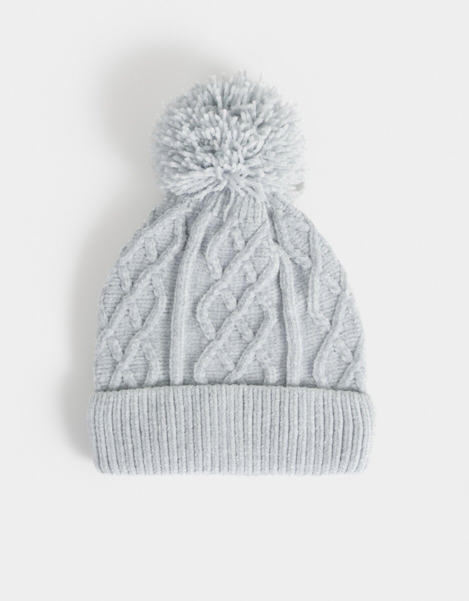 Gorros Tejido Trenzado Azul 