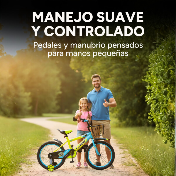 Bicicleta Infantil Yjtong R18 Canasto Parrilla Guardabarros Amarillo 1