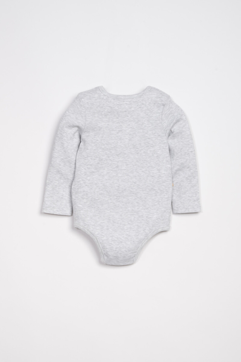 Body manga larga rib Gris Melange