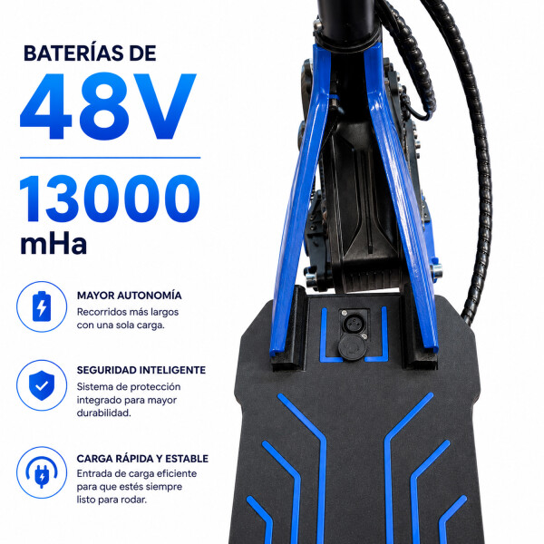 Monopatín Eléctrico Rp511max 11" 1200w 50km/h 150kg AZUL