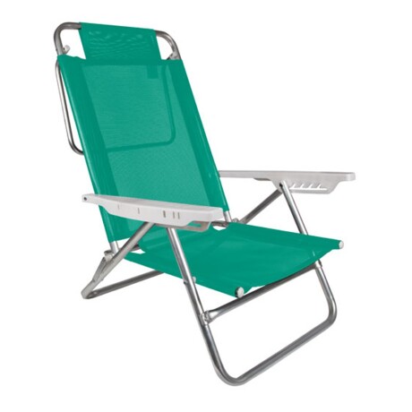 Kit 2 Reposeras Reclinables 6 Posiciones Aluminio Mor Summer Verde
