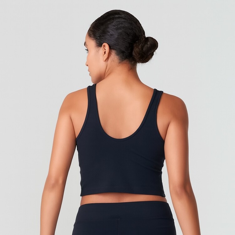 TOP MUJER ESSENTIAL TAPE FILA NEGRO