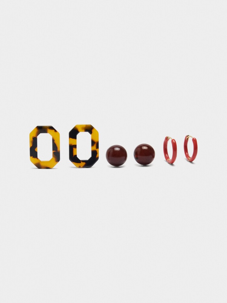 Set De Pendientes Efecto Carey multicolor