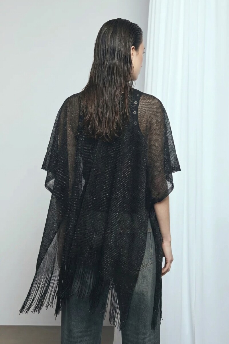 Ruana lurex party negro