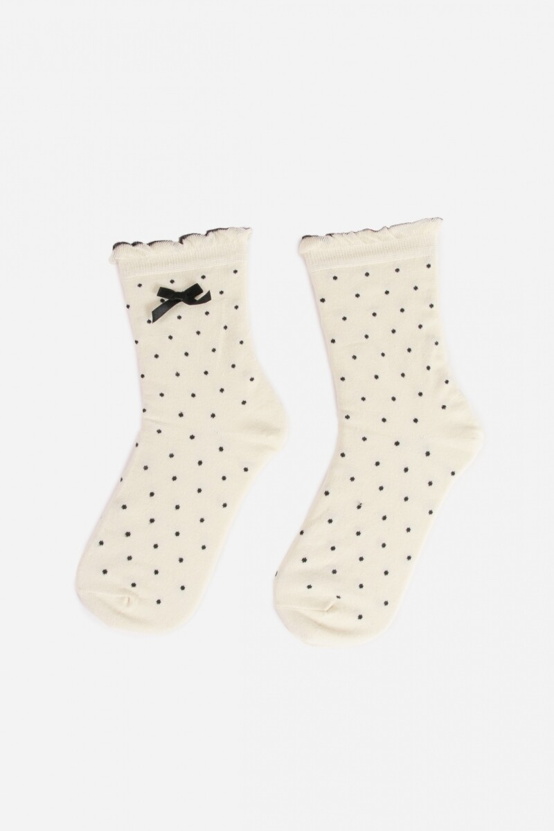 Medias lunares detalle moña blanco
