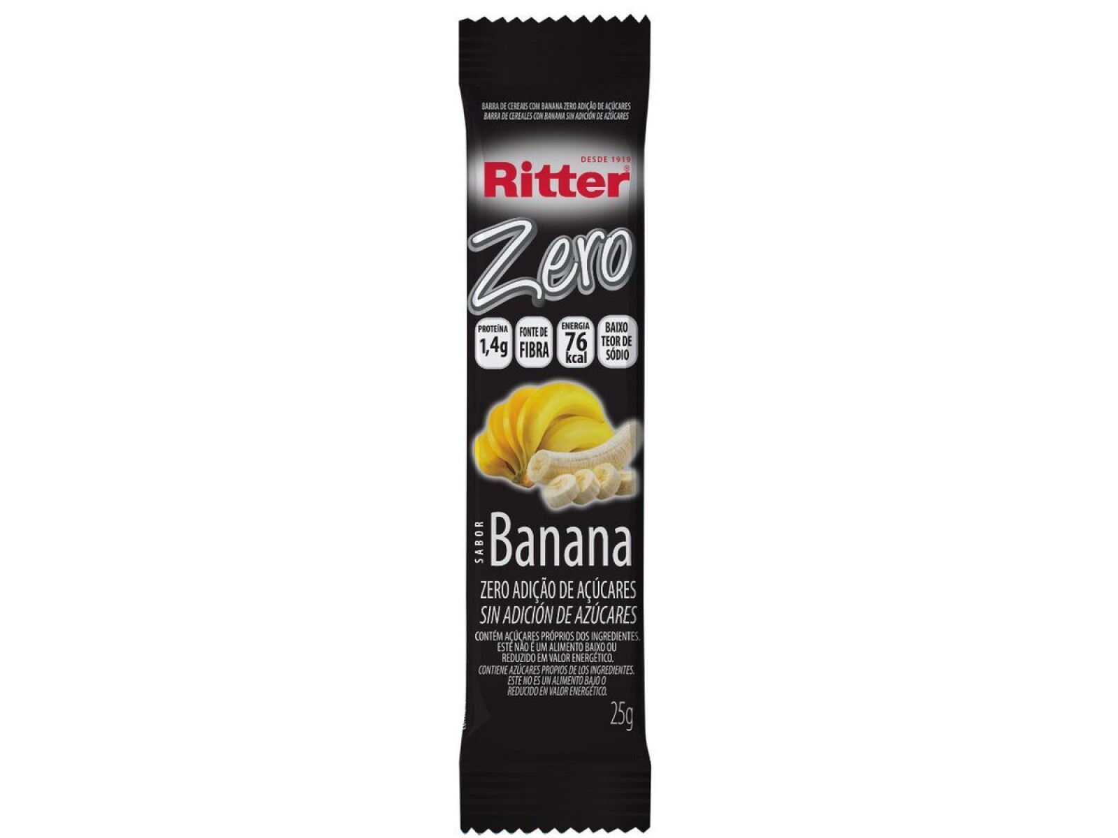 BARRA CEREAL RITTER 25G ZERO BANANA 