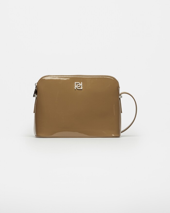 Bandolera Dyna En Efecto Cuero Charol Vison