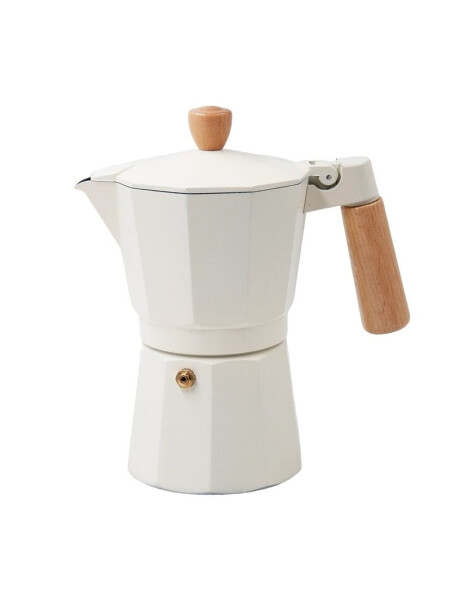 CAFETERA ITALIANA ALUMINIO 300ML 6 TAZAS CREMA MANGO MADERA VARENNA CAFETERA ITALIANA ALUMINIO 300ML 6 TAZAS CREMA MANGO MADERA VARENNA