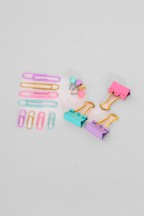 Set Pins & Clips, Multicolor 5 Color Unico