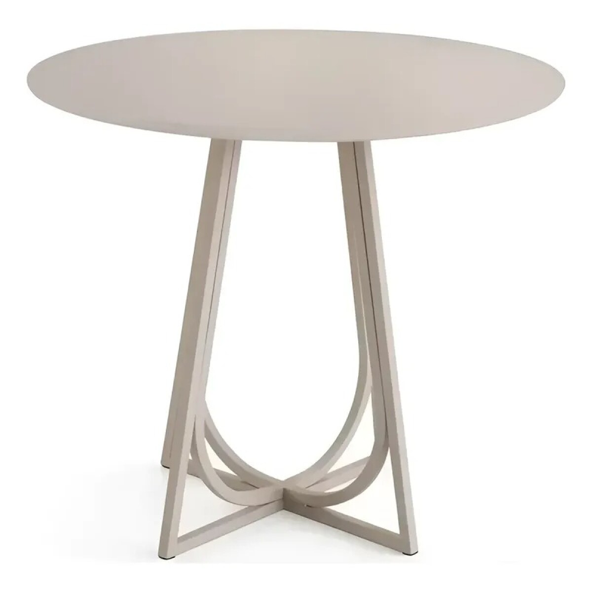 MESA COMEDOR REDONDA - TAPA DE MADERA Y PIE EN BLANCO OPACO - 70cms 