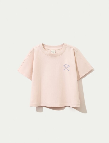 CAMISETA INFANTIL MANGA CORTA CON ESTAMPAS ROSADO