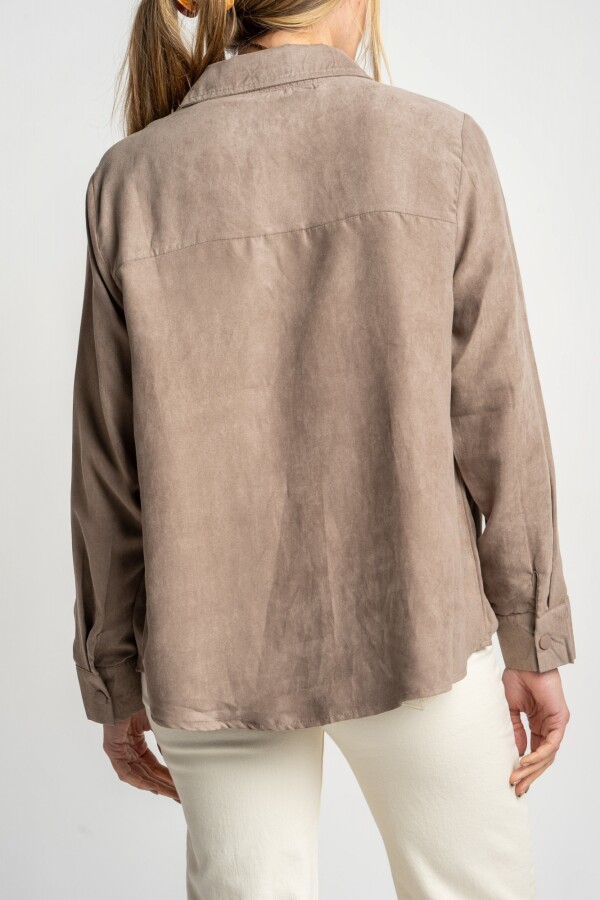 Camisa Gamuza Vegana Mocha