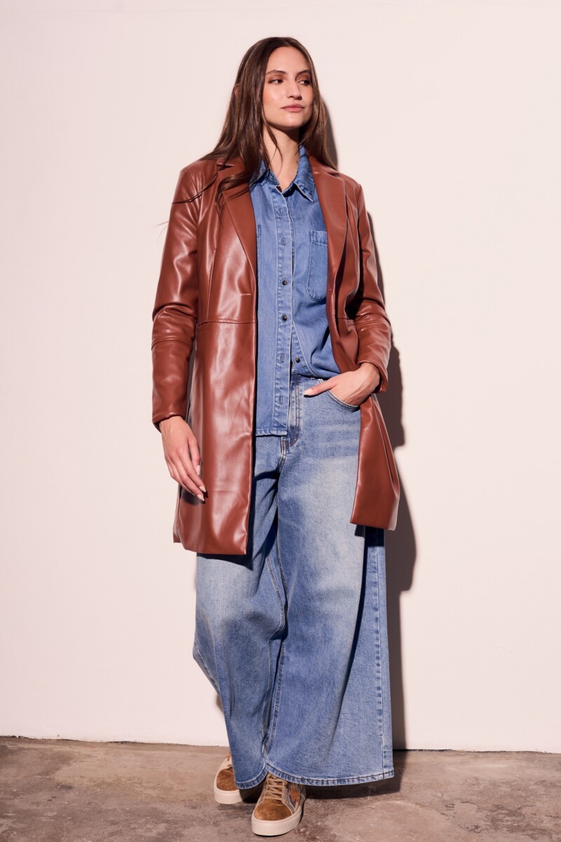 Trench Cuero Vegano Marron