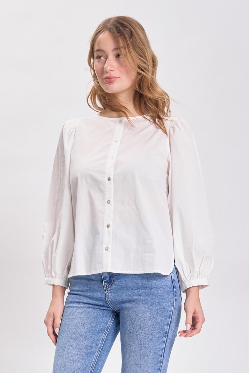 Blusa manga balloon - Blanco 