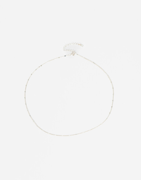 Collares Cortos Metal Collar Corto De Plata - Plateado