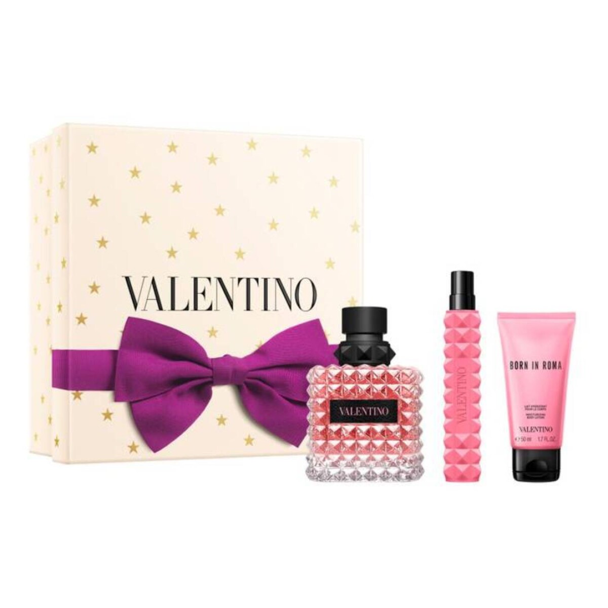 Cofre Fragancia Femenina Valentino Born In Roma Donna 100 ml + Body Lotion 50 ml - Y Born In Roma Donna 10 ml 