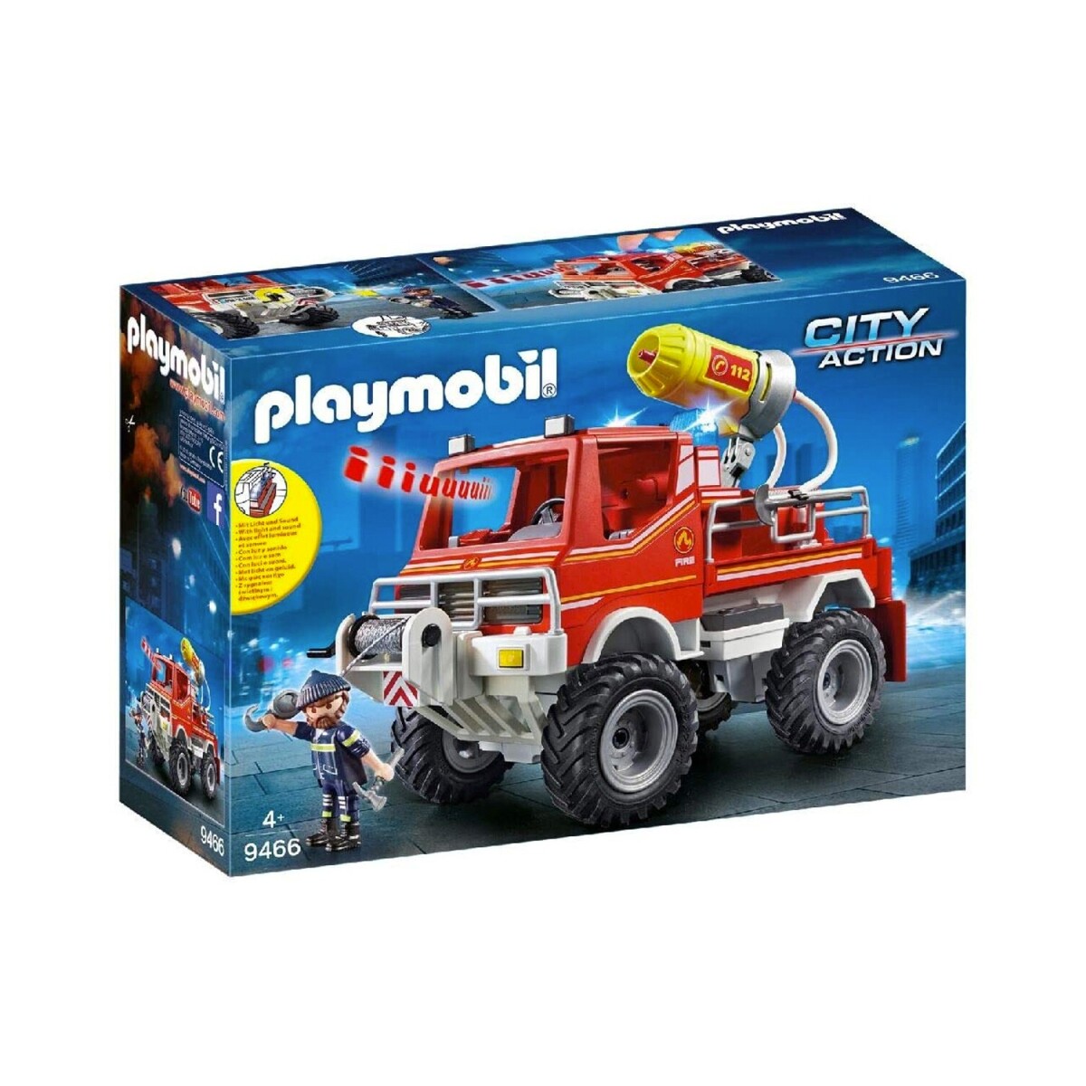 Juguete Playmobil City Action camión de bomberos todoterreno con luz y sonido 