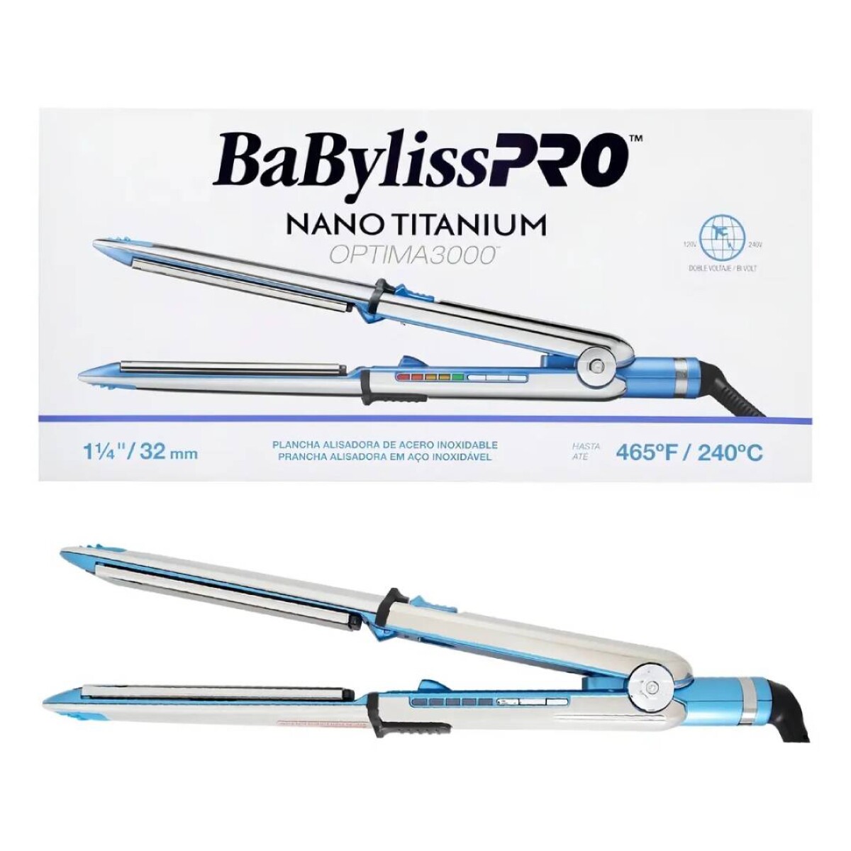 Plancha alisadora Babyliss optima 3000 Nano titanium - BNT3000TAR 