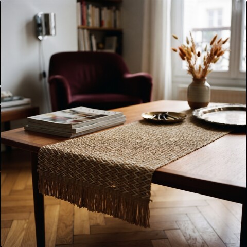 Sendero caminero de mesa tejido Bali 30x150cm Beige