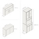JUEGO MODULAR PARA COCINA INCLUYE AEREO BAJO MESADA Y TORRE GAMAS DE BEIGE
