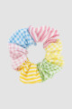 Scrunchie multicolor cuadrille Variante unica