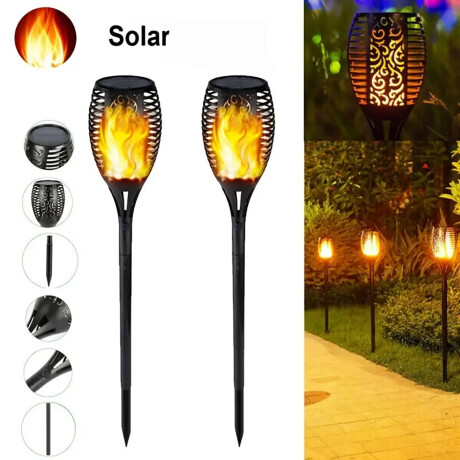 Set x8 Antorcha Led Lámpara Solar Efecto Llama Estaca Hog007004