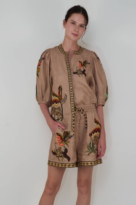 Camisa Bali Tiger Rose Camisa Bali Tiger Rose