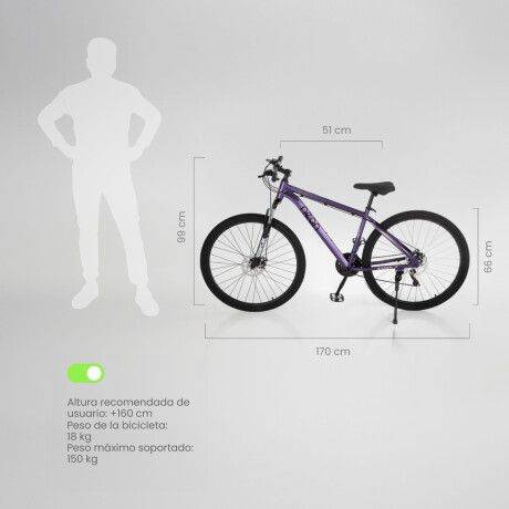 Bicicleta Montaña 26 Cuadro Aluminio Freno Disco 21 Cambios Lavander