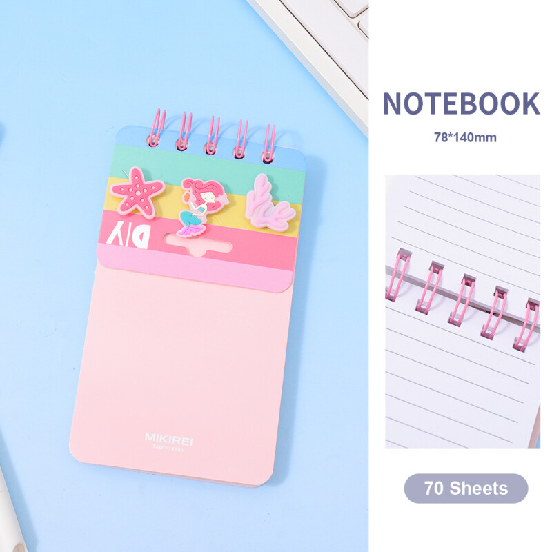 Libreta Sirenita + 3 Pins - 70 Hojas A Rayas Libreta Sirenita + 3 Pins - 70 Hojas A Rayas