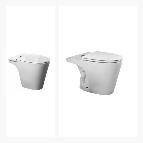 Juego De Loza Blanco, Inodoro Corto, Tapa Y Bidet Linea Marina Marca Ferrum 000