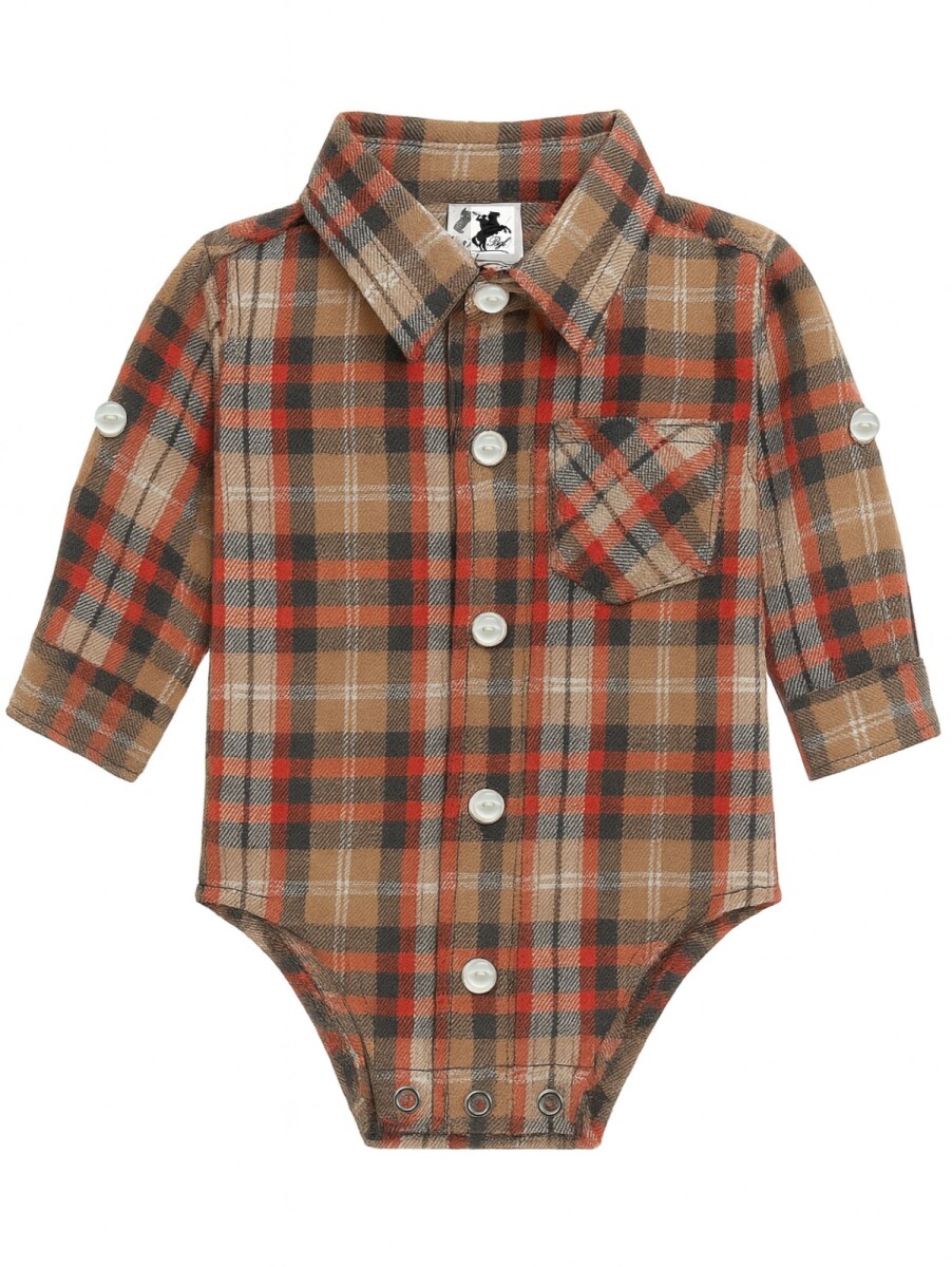 Camisa Body Viyela - ROJO Y MARRON 