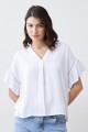 Blusa con volado blanco