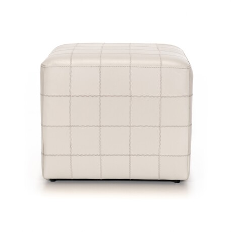 Puff Cubo - Cuero Básico Off White - (Preventa)