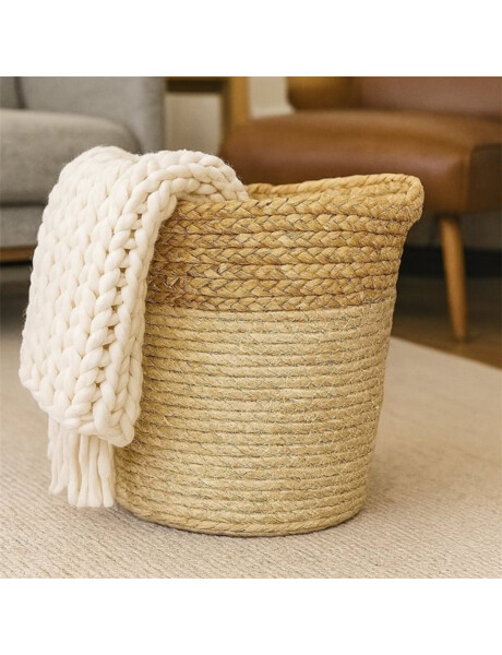 CESTO TEJIDO C/ASAS D33x36CM CREMA/NATURAL CESTO TEJIDO C/ASAS D33x36CM CREMA/NATURAL