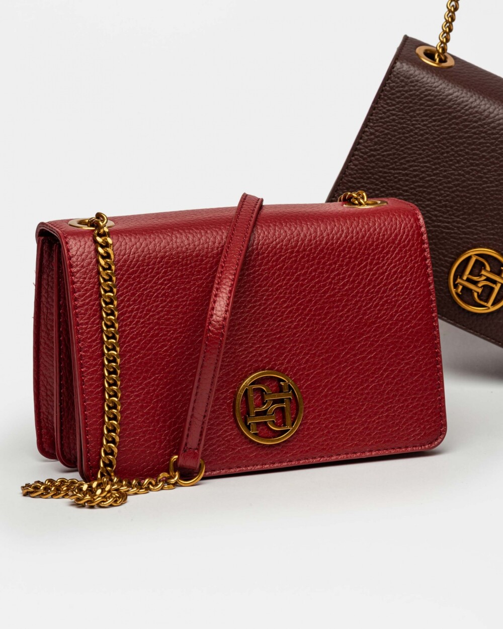 Bandolera Lola En Efecto Cuero Rojo
