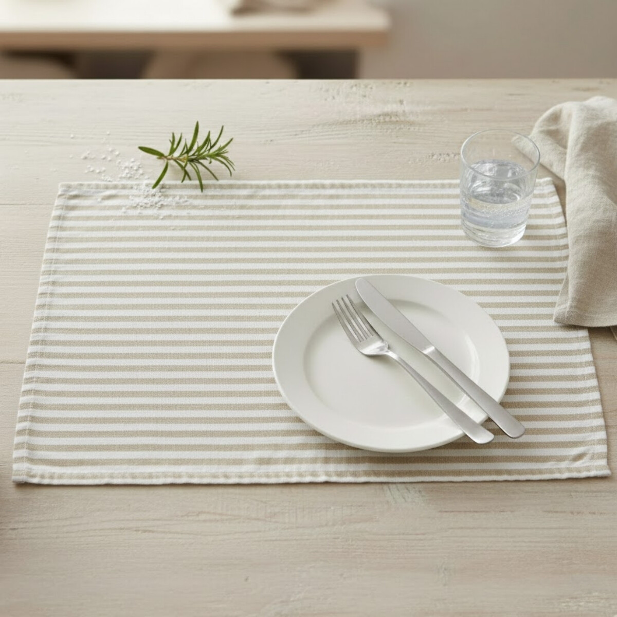 Individual algodón 35cm x45cm - RAYAS BEIGE 