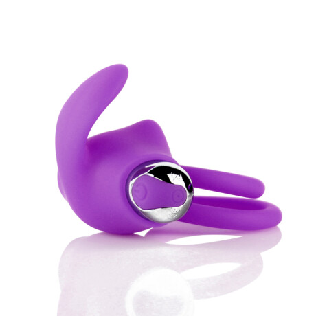 Anillo Vibrador Rabbit Doble Recargable USB Violeta