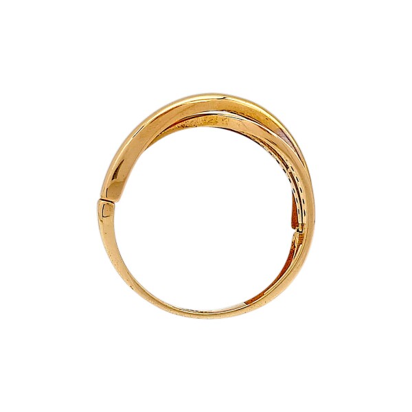 Anillo Cruzado Brillante-Oro bajo-Piedra Zirconia-AN8242 conpiedra