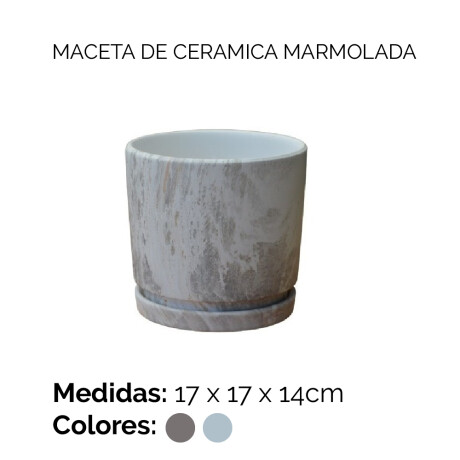 Maceta Ceramica Marmolada 17x17x14cm Unica